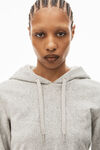 alexander wang long-sleeve hoodie in stretch corduroy heather grey