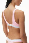 alexander wang bralette in ribbed jersey light pink