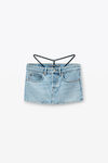 Alexander Wang vintage faded indigo mini skirt with pre-styled logo thong