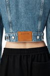 alexander wang shrunken trucker jacket in denim vintage medium indigo