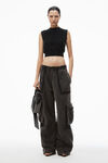 Alexander Wang black custom 3d-molded spike cropped tank top