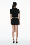 Alexander Wang black 3d logo mesh cropped polo