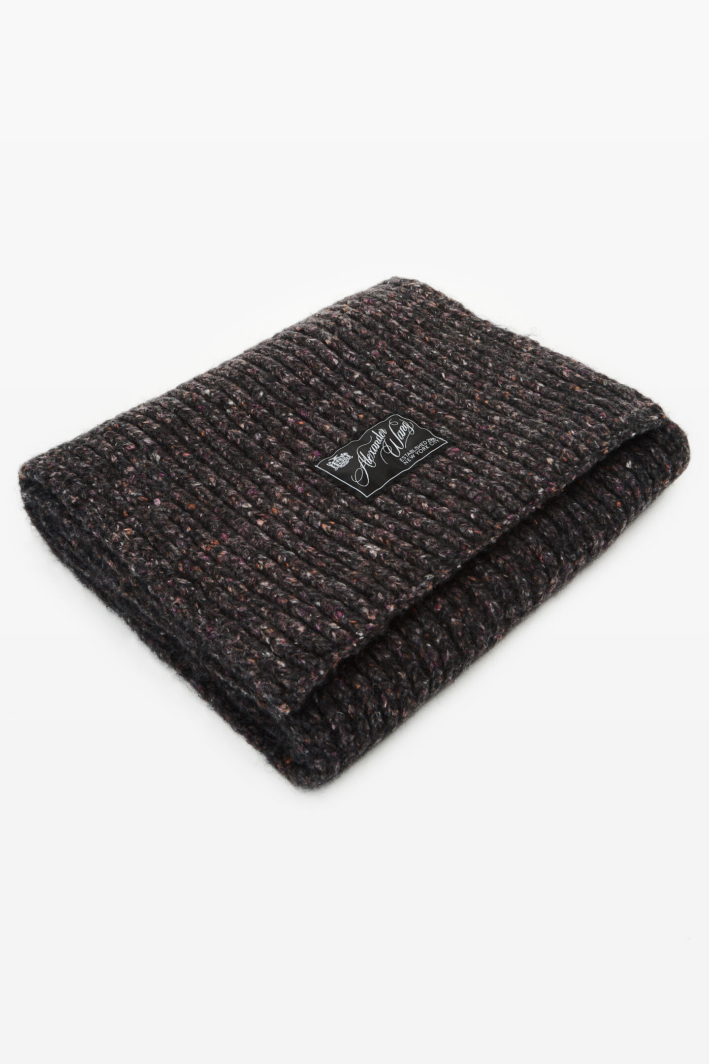 Alexander Wang Black Mouline Tweed Knit Scarf In Multi