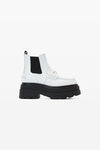 alexander wang carter 及踝防水台闪亮皮靴 optic white
