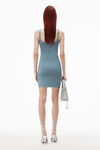 alexander wang 金银纱吊带背心连衣裙 ariel blue