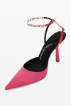 alexander wang delphine 105 logo strap pump in viscose pink
