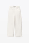 alexander wang wide leg jean in twill denim vintage white
