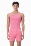 Alexander Wang lotus pink canotta rosa corta con design a vogatore uomo