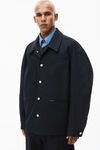 alexander wang camicia oversize in twill di cotone con taschino black