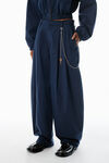 Alexander Wang blue ink blue cotton-blend balloon-leg pants