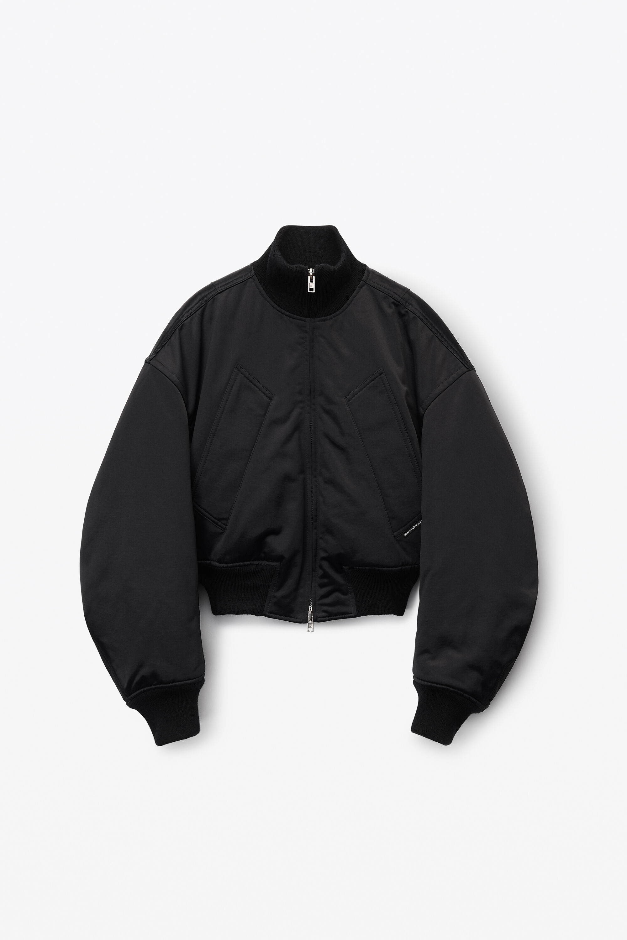 alexanderwang bomber jacket in sateen BLACK - alexanderwang 