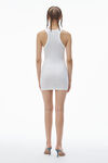 Alexander Wang white crystal hotfix racer tank loungewear minidress