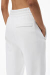 alexander wang puff logo sweatpant in structured terry    white