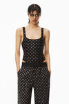 alexander wang hotfix track pant in crinkle nylon black