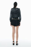 Alexander Wang sunfade black shrunken cotton terry cardigan