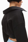 alexander wang cropped button up in cotton poplin black