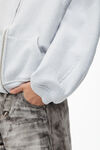 Alexander Wang light heather grey oversized logo embroidered hoodie in cotton
