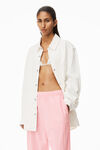 alexander wang 皱褶尼龙透明烫钻运动裤 light pink