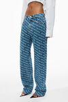 Alexander Wang deep blue/white ez mid rise jeans in logo crystal hotfix