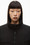 alexander wang nylon combo jacket in plush double fleece black