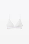 alexander wang triangle bra in ribbed jersey white