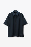 Alexander Wang black black laser-cut logo button up shirt