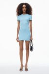 Alexander Wang sky blue 徽标装饰提花迷你连衣裙