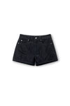 Alexander Wang washed black shorty high-rise short in crystal hotfix denim
