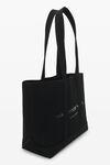alexander wang ryan medium tote bag in rib knit black