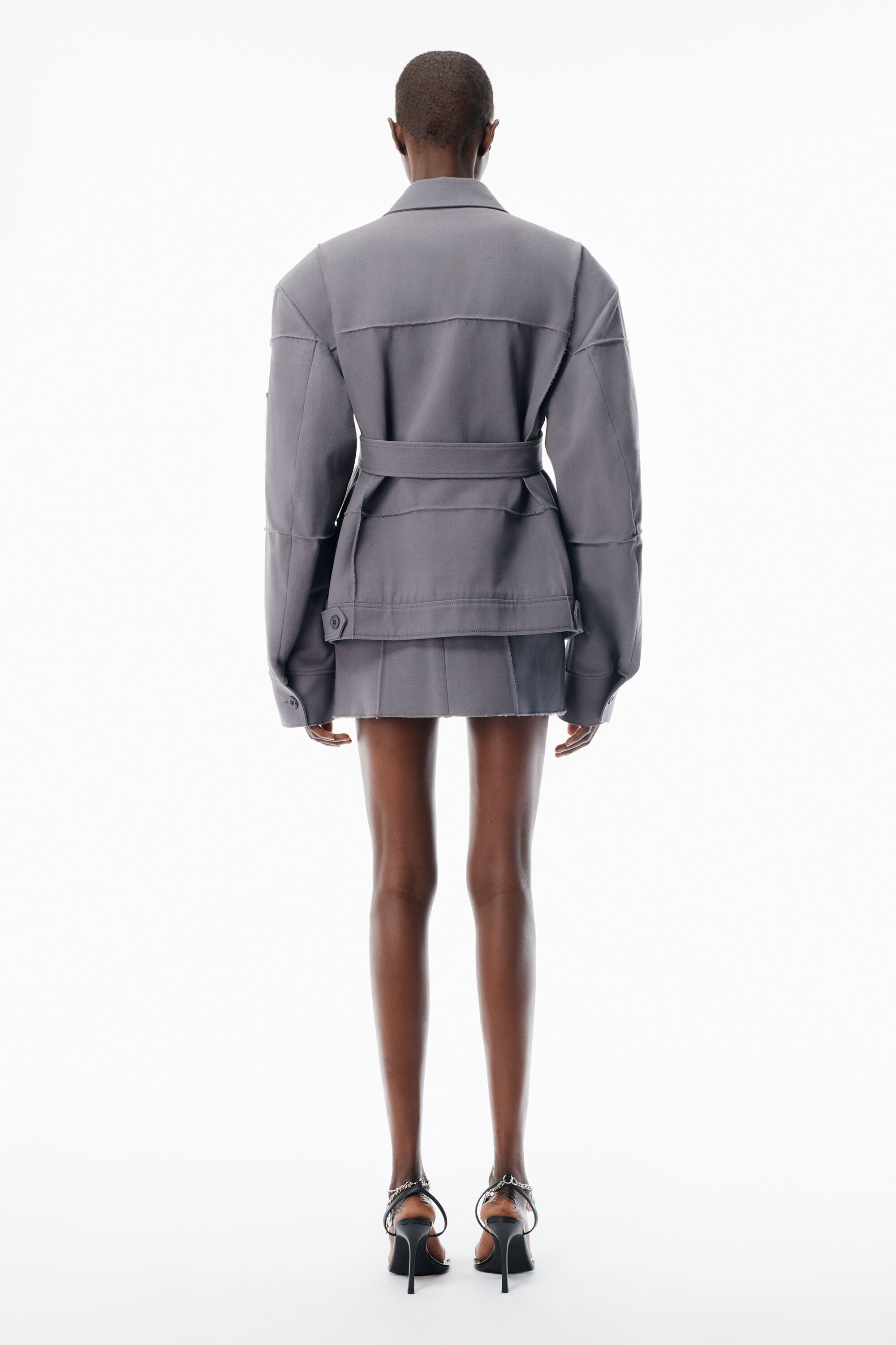 Grey cotton-blend drill jacket in TORNADO | alexanderwang®