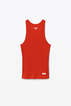 alexander wang racerback tank in ribbed cotton red