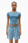 Alexander Wang washed blue short-sleeve tee in ribbed cotton