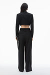 Alexander Wang black blazer da smoking corto in lana sartoriale