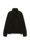 alexander wang track jacket in crushed velour black