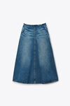 Alexander Wang vintage marbled blue a字形中长款牛仔布半身裙