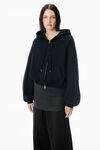 Alexander Wang black black veil zip-up hoodie