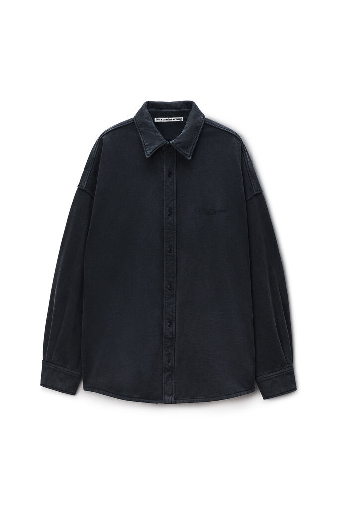 Alexander Wang Oversized Button Down In Black