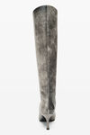 Alexander Wang black crackle grey black crackle leather vera boot