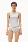 alexander wang racerback tank in ribbed cotton heather grey