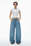 Alexander Wang white crystal hotfix tee in ribbed jersey