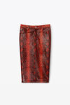alexander wang 蛇纹图案铅笔裙 red