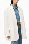 alexander wang 斜纹牛仔布加大版型西装外套 vintage white