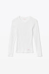 alexander wang long-sleeve tee in ribbed cotton white
