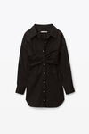 alexander wang button up dress in compact cotton black