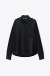 Alexander Wang black black silk slashed sleeve shirt