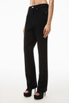 alexander wang fly high-rise stacked jean in denim washed black