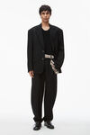 alexander wang 羊毛精裁平驳翻领西装外套 black