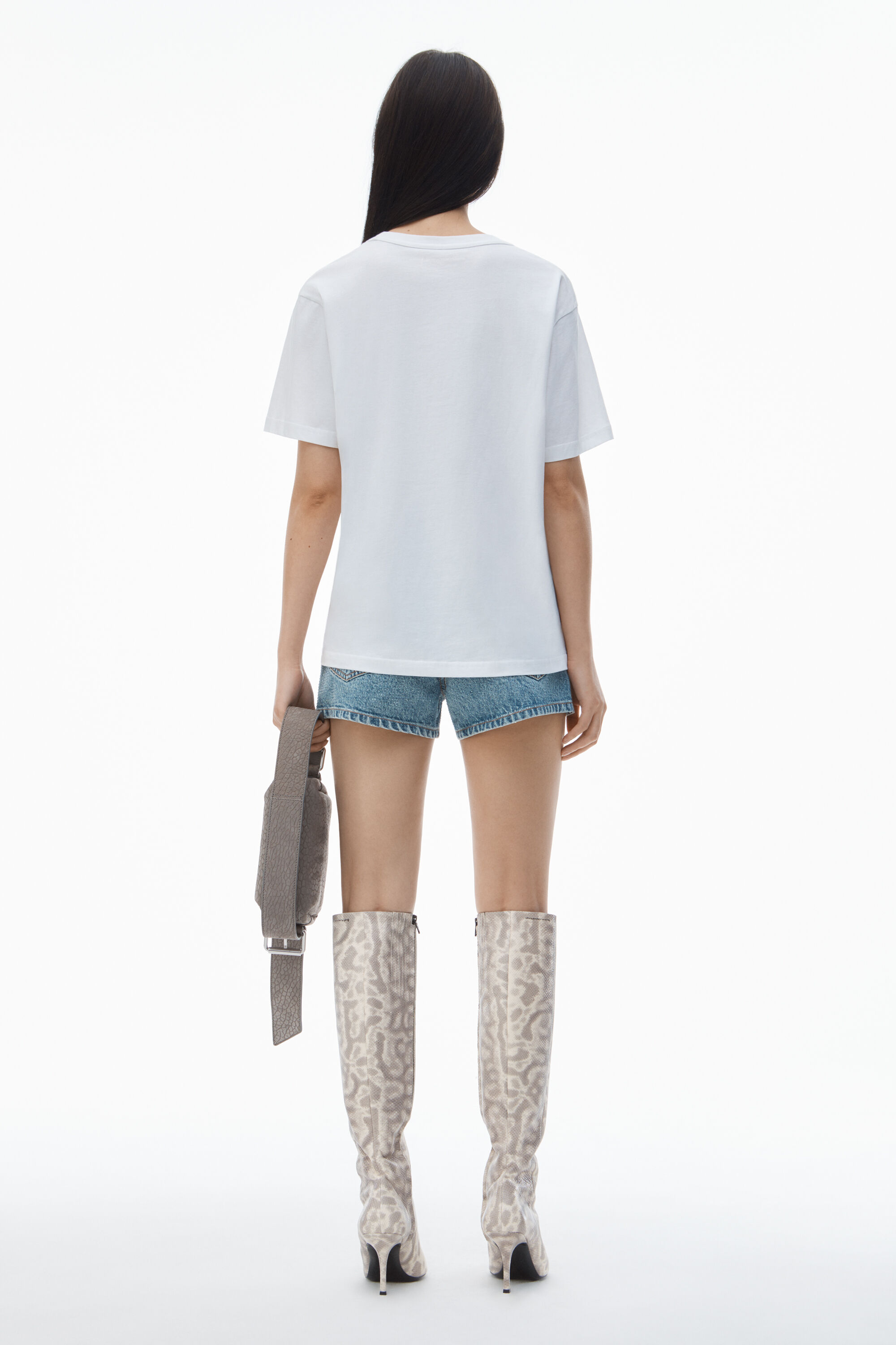 PUFF LOGO TEE IN COTTON JERSEY in WHITE | alexanderwang®
