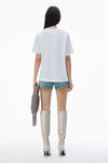 Alexander Wang white puff logo tee in cotton jersey