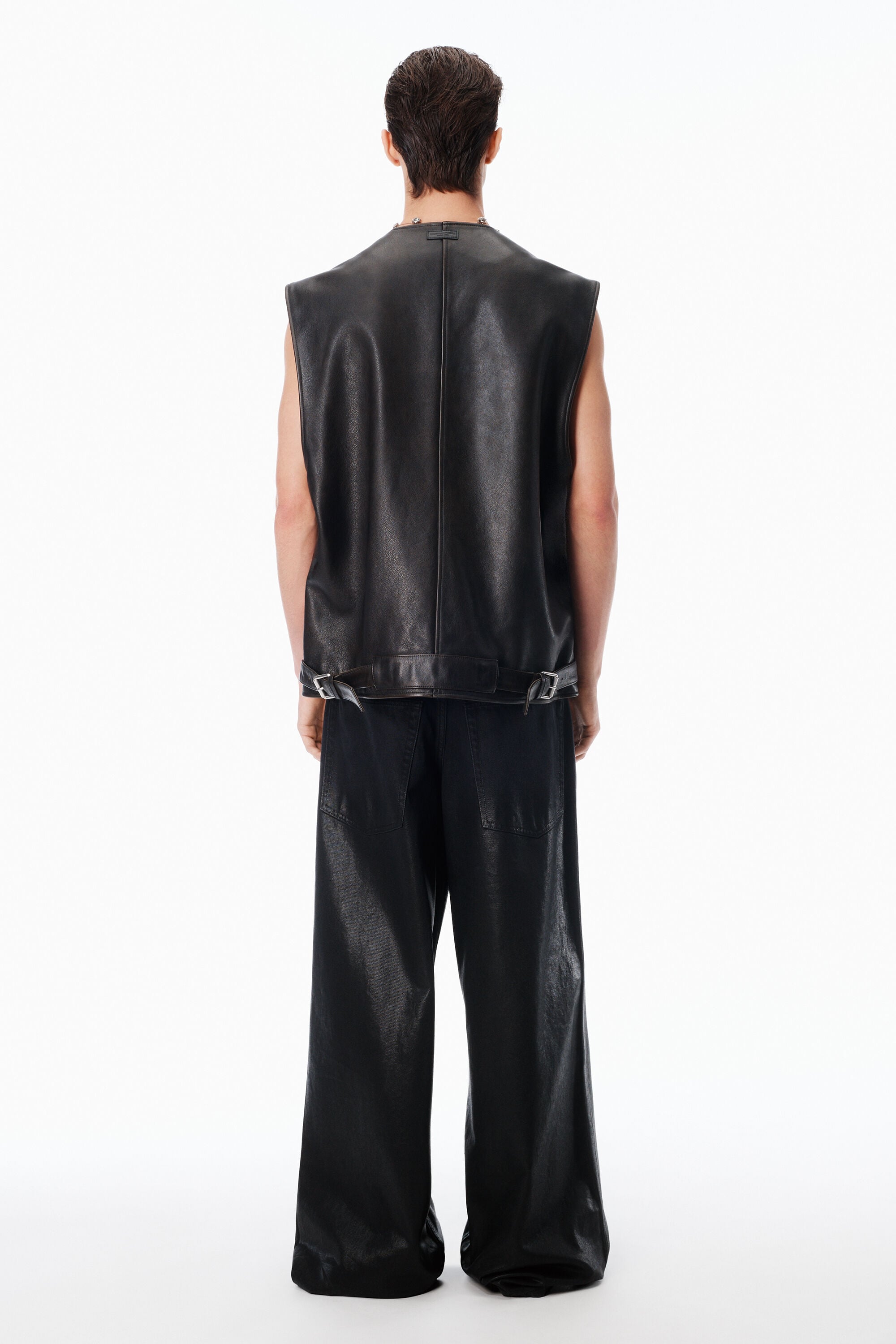 【Alexander Wang】アレキサンダーワンMotorbiker Vest Boxy Moto Vest in Leather in BLACK | alexanderwang®